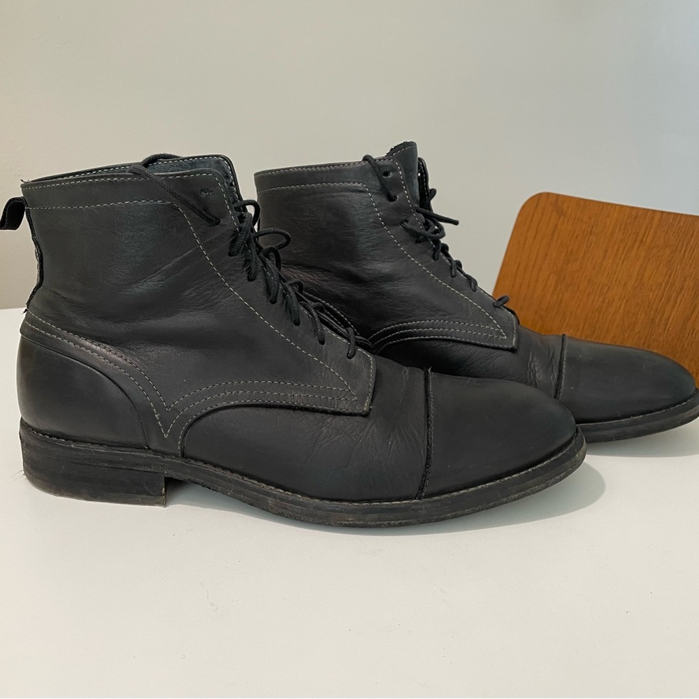 Hudson London Black Leather Boots, Men's 10.5 (44UK)